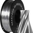 Geeetech Silk PLA Filament 1.75mm for 3D Printer, Metal-Like Shiny Consumable 1kg (2.2lbs) 1 Spool, Dimensional Accuracy +/- 0.03 mm,Metallic Silver