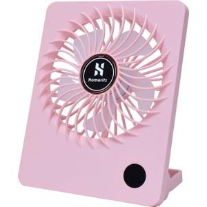 Personal Portable Fan, Rechargeable 2000mAh Battery Powered, Power Display and 180° Tilt Folding, Ultra Quiet, Office, Camping, Travel, in Car (Pink)
