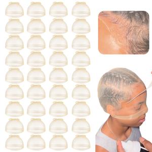 Sheer HD Wig Caps for Lace Front Wig, 36 Pieces Non Slip Bald Stocking Caps for Women, Wig Accessories for Women, Beige