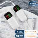 Heated Electric Blanket Queen Size - 84" x 90" Heating Blanket with Dual Control, 10 Heating Levels & 8 Hours Auto Off, Soft Warm Flannel Blanket, Christmas Birthday Gifts for Senior Grandma
