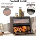 Pure Bamboo Bread Box, Roomy Bread Storage Container, Keeps Homemade Bread Fresh and soft, Easy to Assembly Breadbox for Kitchen Countertop (Black)