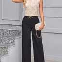 SOLY HUX Women's Work Outfits V Neck Sleeveless Blouses Summer Casual Tank Tops Business Office Dressy Striped Shirts (XL)