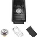 Black Kitchen And Bar Sink,10x18 Inch Stainless Steel Drop In Single Bowl Undermount RV Prep Small Kitchen&Bar Sink Ideal Choice For Small Space Come With Bottom Grid,Soap Mat And Drain Assembly