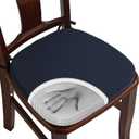 BUYUE Luxury 100% Pure Memory Foam Chair Cushion 1 Pack, Jacquard 16" U-Shape Comfortable Dining Chair Pad, Removable Slip Resistant Kitchen Chair Seat Cushion, (1 Piece, Navy Blue)