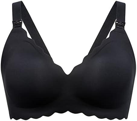 Momcozy Nursing Bras for Breastfeeding, Seamless Pregnancy Maternity Bra Wireless Classic Jelly Strip Support Nursing Bra L