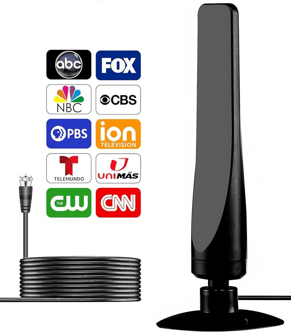 [2024 Upgrade] 880+ Miles Range Digital TV Antenna  for Smart and Older TVs, 8K 4K Full HD Compatible, Smart Indoor HDTV Antenna with Advanced Amplifier Signal Booster & 10ft Coaxial Cable