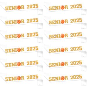 Serencatcher Basketball Senior Night Party Decorations, 12Pcs Basketball Senior 2025 Sash, Class of 2025 Graduation Gifts Senior Cheer Cheerleader Sashes Satin White Sash with Glitter Letters