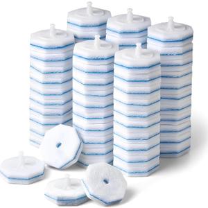 Disposable Toilet Wand Refill Compatible with Clorox Toilet Brush, 60 Count Disposable Heads for Deep Cleaning