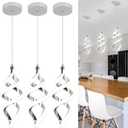 EIDISUNY 3 Packs Pendant Light, 15W Spiral Led Pendant Light, 4500K Modern Pendant Lights Kitchen Island, Adjustable Height Pendant Light for Dining Room Bedroom Kitchen Island Cafe