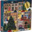 Galison Winter Lights Foil Puzzle 500 Pieces  Holiday Jigsaw Puzzle Featuring Festive City Scene by Joy Laforme  Thick, Sturdy Pieces Challenging Family Activity Great Gift Idea