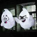 Joiedomi 2 Pack Halloween Inflatable Window Ghost with Build-in LED, 2.6 FT Tall Blow Up Inflatable Scary Flying Ghost Broke Out from Window for Halloween Outdoor, Yard, Garden, Lawn Decoration