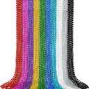 YAXINRUI 30 PCS Mardi Gras Beads, Party Beads Necklaces for Mardi Gras, Christmas, St. Patrick's Day, Beads Party Favors, Metallic Colorful Mardi Gras Beads Throw Beads Accessories in 10 Colors