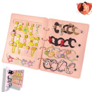 36Pcs Hair Accessory Set with 11pcs Cute Hair Clips,7 Snap Hair Clips,9Pcs Elastic Rubber Bands and 9Pcs Seamless Hair Ties for Girl and Women for All Hair Types Valentine's Day Gifts