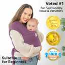 KeaBabies Baby Wrap Carrier - All in 1 Original Baby Carrier Newborn to Toddler Sling, Easy to Wear, Hands Free Bonding, Lightweight, Breathable Infant Wraps (Dark Mauve)