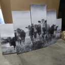 Nachic Wall 5 Piece Farm Animals Canvas Wall Art Black and White Cattles Cows Pictures Wall Decor for Living Room Kitchen Modern Giclee Print Artwork Gallery Canvas Wrapped Ready to Hang