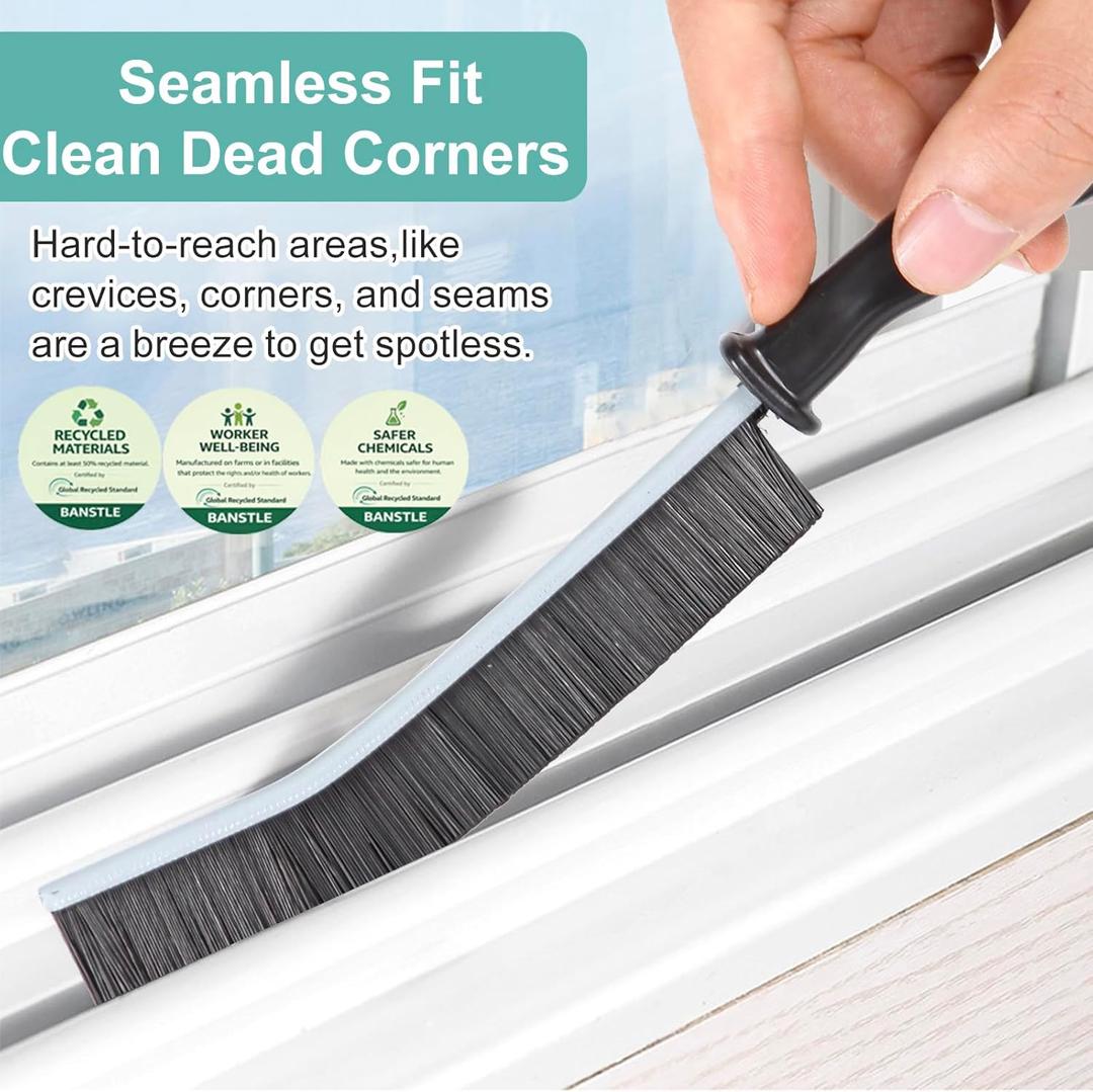 Crevice Cleaning Brush，Hard-Bristled Grout Brush，2024 New Multifunctional Gap Cleaning Brush Tool，Dead Corners Brushes for Bathroom Kitchen Tiles Window Door Slots，2pcs