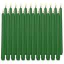 Green Taper Candles, Set of 24 Unscented and Smokeless 10 Inch Taper Candles Long Burning, Paraffin Wax with Cotton Wicks for Burning Approxinately 7-8 Hours Time