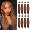 Brown Braiding Hair Pre Stretched 16 Inch 8 Packs Professional Synthetic Braiding Hair for Box Braids/Twists/Crochet Braids No Itch Hot Water Setting Soft Yaki Texture (30#)