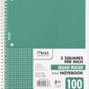 Mead Spiral Notebook, 1 Subject, Graph Ruled Paper, 7-1/2" x 10-1/2", 100 Sheets, Green (05676AC5)