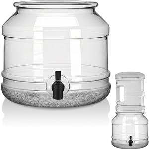 GlikCeil 5 Gallon Water Jug Dispenser Base with Spout for 3 to 5 Gallon Bottle Plastic Water Jug Holder Containers for Stand or Countertop(Clear)