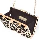 CARIEDO Women Evening Bag Elegant Clutch Purse Exquisite Velvet Metal Hollow out Handbags Prom Wedding Party