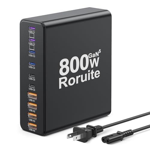 800W USB C Charging Station, 120W PD GaN5 Super Fast USB C Charger Block-10 Port, Type C for PC Laptop MacBook Pro/Air Charger Compatible with iPhone 17 16 15 14 13 12 Pro Max, iPad, Galaxy (Black)