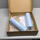 Lamp Shades Set of 2, Drum Lampshade for Table Lamps Floor Lamp, 13" Top X 13" Bottom X 10" High Blue Large Line Fabric Lamp Shades, Easy Assembly Replacement Lampshades