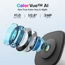 Window Security Camera 3MP 2K, Indoor WiFi Cameras 2.4GHz/5GHz with Colorvue AI Color Night Vision, Person Detection with Auto-Focus, 24/7 Recording Compatible with Alexa & Google Home