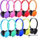 Classroom Kids Headphones Bulk 10 Pack,Class Set of Headphones for School Students Children Toddler Boys Girls Teen 3.5mm Plug Mixed Colors (B)