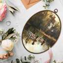GWFSJYU Vintage Mallard Duck Nursery Framed Oval Wall Art Decor, Farmhouse Duck Canvas Prints Wall Art, Rustic Duck Hunting Hanging Decor for Bathroom Bedroom Living Room, 8.7x11.3inch