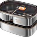 Kabbas Stainless Steel Bento Box Adult 2 Pack, 42Oz+57Oz Leakproof Metal Bento Box with Airtight lid, Lightweight 304 Stainless Steel Lunch box for Men/Women,Suitable for Picnic, Work, Outside
