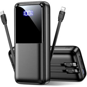 Portable Charger Power Bank - 40000mAh Battery Pack Portable Charger with Built in Cables 22.5W Fast Charging Powerbank Compatible with iPhone Android Samsung Phone, Travel Camping Essential