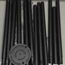 10ft String Light Poles for Hard Surfaces, Light Poles for Outdoor String Light, Perfect for Garden, Backyard, and Patio Lighting Stand for Parties, Wedding - Matte Black Finish - 2 Pack