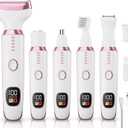 Electric Razor Shavers for Women 5 in 1 Electric Shaver for Women,Cordless Replaceable Facial Eyebrow Razors & Nose Hair Trimmer, Wet Dry Bikini Trimmer Pubic Hair Removal Gifts for Womens 3028A White