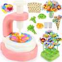 SLTBEH Fabric Flower Bouquet Arts Craft Kit for Kids Ages 3-12 | DIY Flower Market Toy | Educational STEM Activity, Birthday Christmas Gifts for Girl Toddler 3-9 Years Old (Pink)