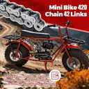 CT200U Front Jackshaft Chain 420 Chain 42 Links for Coleman CT200U CT200U-EX BT200X Baja Heat Warrior MB165 MB200 Hensim Mini Bike Parts with Chain Adjuster