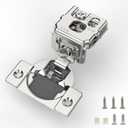 Furniware 30 Pieces 1-1/4 inch Overlay Soft Close Hinges for Kitchen Cabinet Hinges Satin Nickel Hidden Hinges Soft Closing Cabinet Hinges Stainless Steel Concealed Hinge self Closing 105 Degree