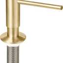 Brushed Gold Built in Dish Soap Dispenser for Kitchen Sink with 17 OZ PET Soap Bottle Refill from The Top, Under Counter Brass Pump Head Liquid Lotion Dispenser, Undermount Copper Pump Head