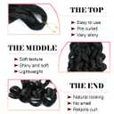 WIPPORYA French Curly Braiding Hair 24 Inch 6 Packs Black Loose Wave Bouncy Crochet Hair Pre Stretched 100g/pack Yaki Curly Braiding Hair for Black Women Hair Extensions (1B)
