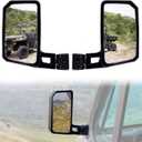 A & UTV PRO Side Mirrors for 2016-2025 Can Am Defender Accessories Adjustable Folding Wider Convex Rear View Mirror Replace #715008100, 2PCS