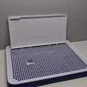 Indoor Dog Potty Tray with High Wall,25.59"X19.69" Pee Pad Holder,Dogs Litter Box,Mesh Training Toilet for Puppy and Small Size Dog,Housebreaking Supplies, Pet Products (Blue)