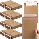 Fainne 200 Pack 6 x 8 Inch Rigid Mailers Self Adhesive Seal Photo Document Mailers 250gsm Keep Flat Kraft Photography Cardboard Envelopes for Shipping Cd, Photo, Gift Card, Document, Paper