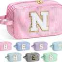YOOLIFE Personalized Gifts for Mom - Initial Makeup Bag Cosmetic Bag Toiletry Pouch, Personalized Birthday Gifts for Mom Grandmother Stepmother, Mother In Law Gifts, Mothers Day Gifts, Pink N
