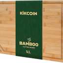 Bamboo Cutting Boards for Kitchen, Extra Large Wood Cutting Board with Deep Juice Groove and Handle Heavy Duty Chopping board, Kikcoin, 17.6" x 12"