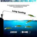 OSP Salt and Freshwater Lure Colletions - Stripers, GT, Large Mouth bass, Smallies, Pike, Musky, Top Water Popper, Jerk Baits, Twitch Baits, Bionic 3D Eyes with VMC Hook (B1-4.7",0.74oz)