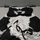 Avidlove Sexy Lingerie for Women Cosplay Lingerie Set Contrast Lace Maid Costume Set (Small, Black)