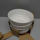 DOWAN 39 OZ Soup Bowls Set of 4 - Large Cereal Bowls, White Ceramic Big and Deep Ramen Bowls for Noodle, Pasta, Salad, Mixed Fruit - Dishwasher & Microwave Safe