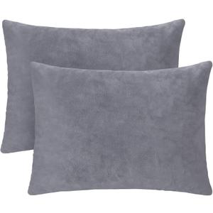 2 Pack Small Pillow, 16 X 12 Inches, Memory Foam Mini Pillow for Travel, Camping, Sleeping, Nap and Neck, Knee, Lumbar Support, Tiny Cushion for Pet, Dogs (Grey)