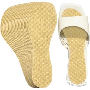 Chicingyou 20 Pairs Disposable Shoe Liners for Women Sweaty Feet Breathable Self-Adhesive Sockless Shoe Insert Insoles for Sandals High Heel Non-Slip Barefoot Insert for Flats Open Toe Shoes (Yellow)