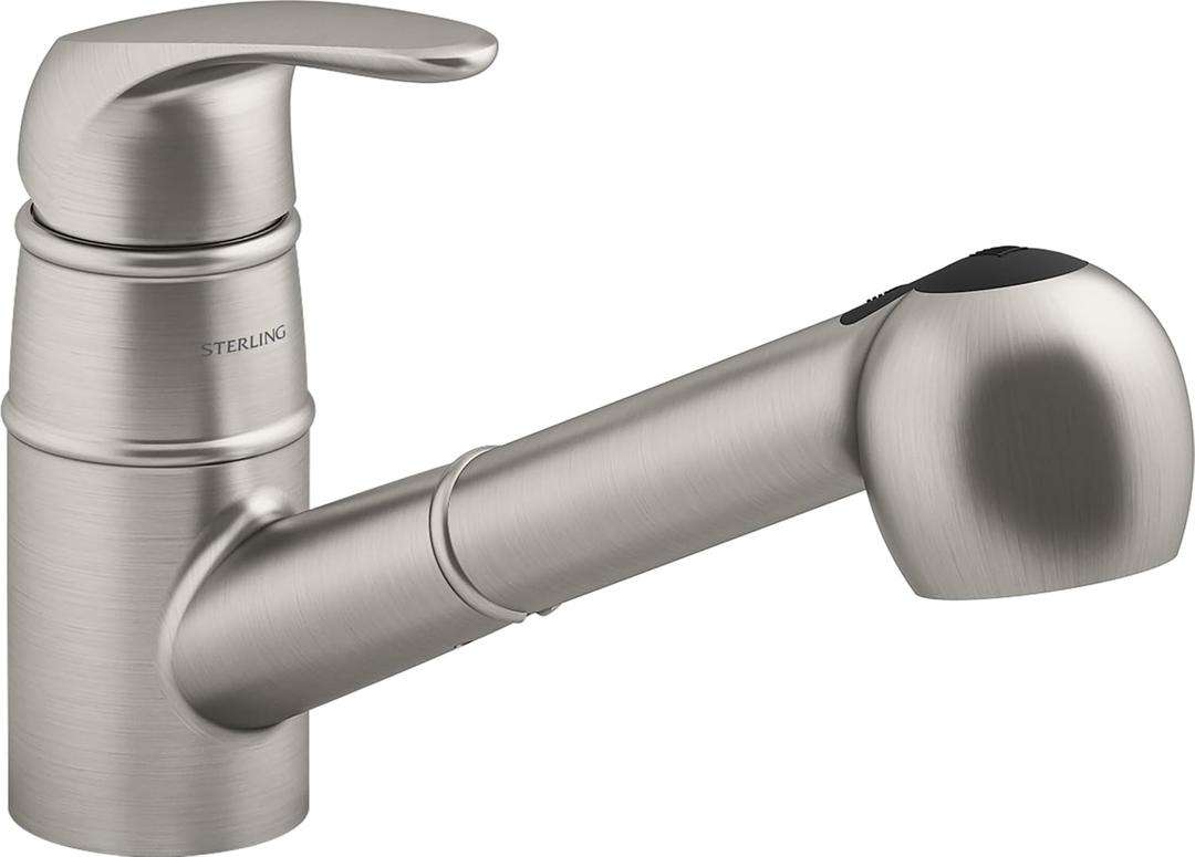 Sterling 24277-VS Valton Pull-Out Kitchen Faucet, 1.5 GPM, Single Handle, Two Function Spray, Temperature Memory, Vibrant Stainless, Premium Durable Metal, Corrosion Resistant, Vibrant Stainless